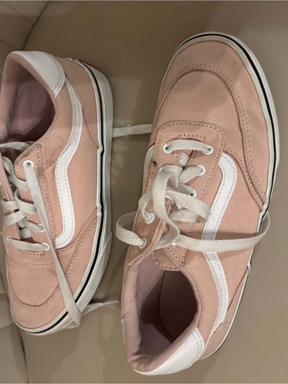 Vans Pink and White Old Skool Kids Sneakers